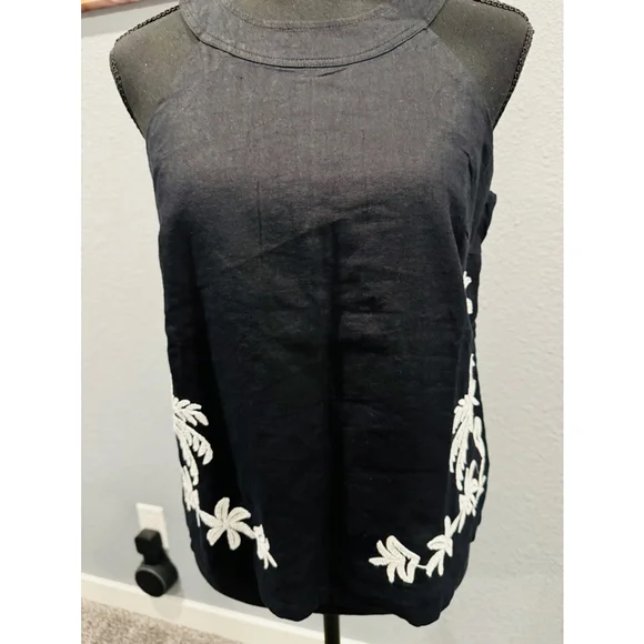 Ann Taylor Black Embroidered Sleeveless Top - Size XXS, NWT - Picture 4 of 12